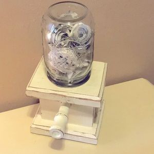 Whitewashed Wooden/ Mason Jar Candy Machine NWOT